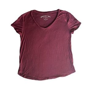 Maroon Classic V Neck Tee